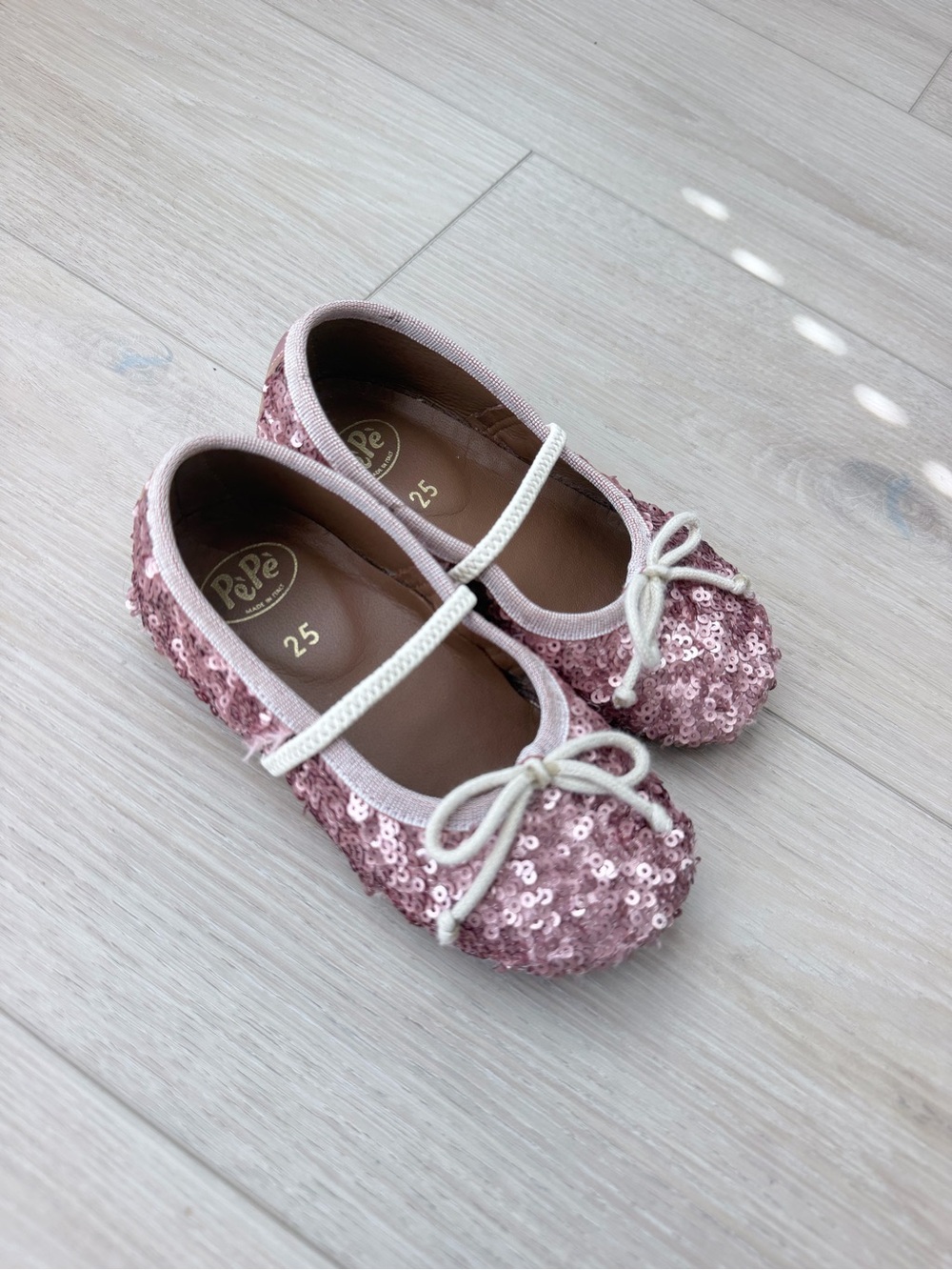 Pepe Kids Pink Sequin Mary Jane Shoes